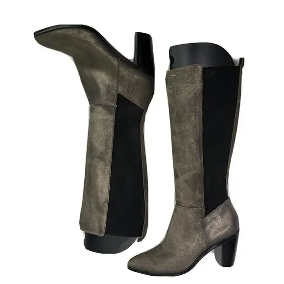 Corso Como Huey Dusted Metallic Leather Boot Size 8.5 US Gunmetal Dusted Chain - Picture 10 of 17